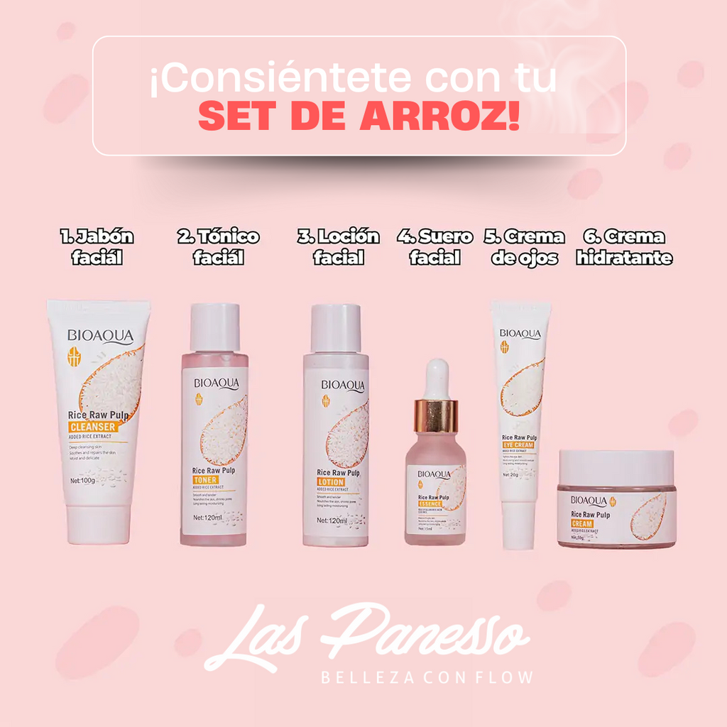 KIT DE ARROZ Bioaqua x6 - EL SECRETO DE UNA PIEL LUMINOSA